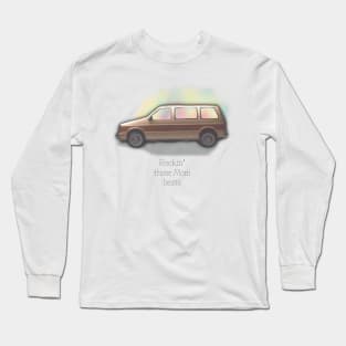 Rockin’ Those Mom Beats, Fun Retro Mini-van Graphic Long Sleeve T-Shirt